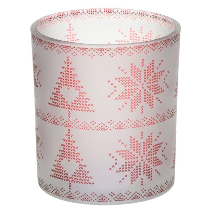 Yankee Candle Red Nordic Frosted Glass Votive Holder-3